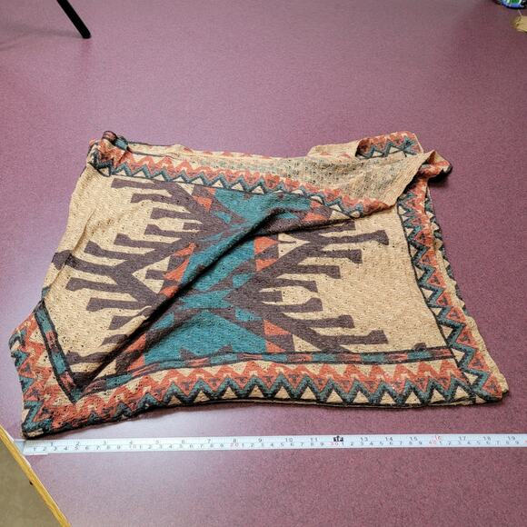 Western Aztec Native American Cropped Tunic Shirt Womens S Gossip Girl Cowgirl - Picture 9 of 11